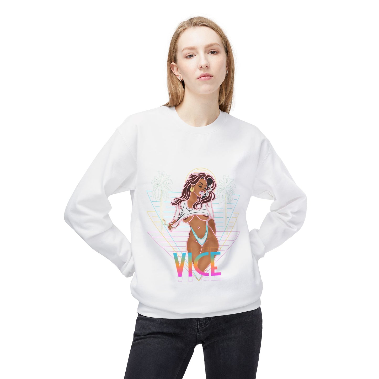 VVS Neon Vice  Unisex Fleece Crewneck Sweatshirt