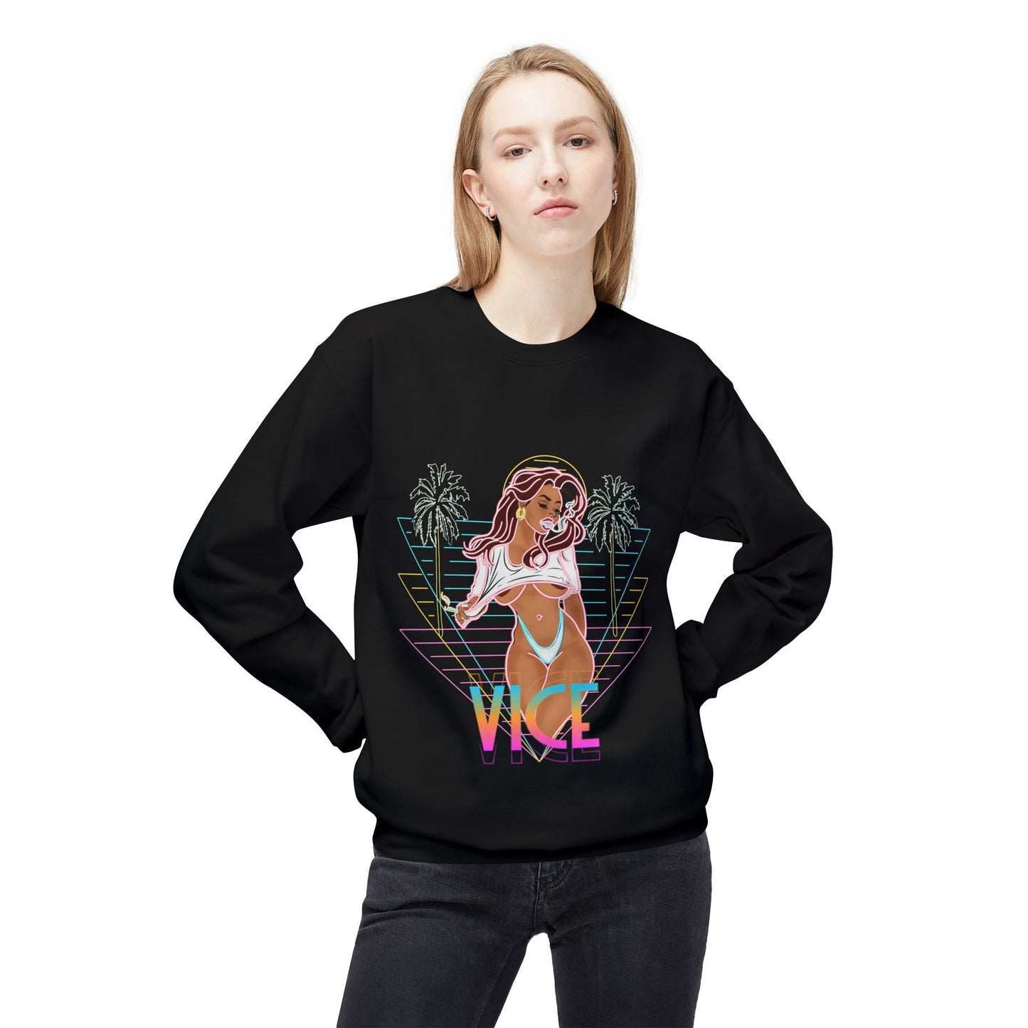 VVS Neon Vice  Unisex Fleece Crewneck Sweatshirt